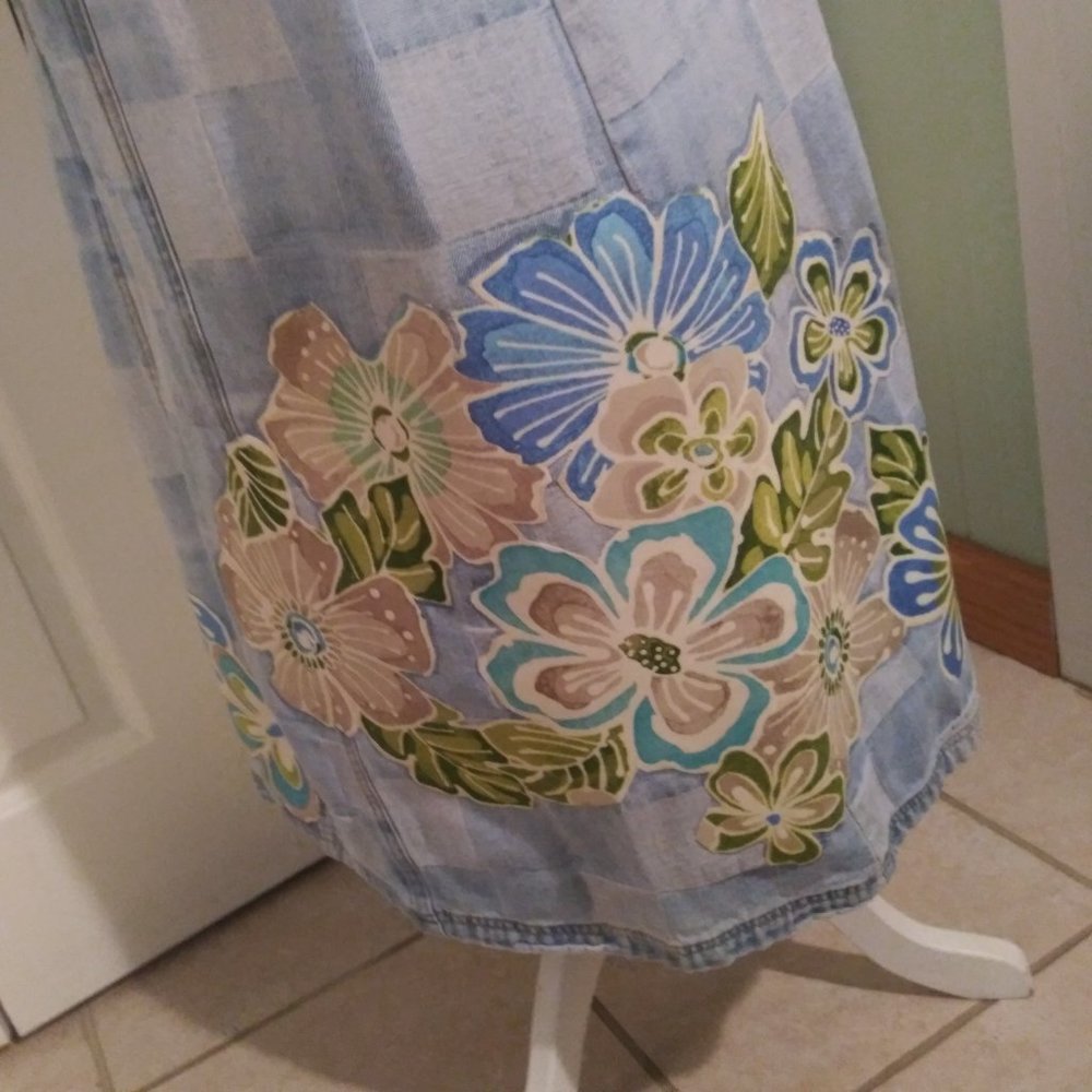 2442 Jeaniemade Size 16 (XL) Baccini Upcycled Jean Dress - Picture 7 of 11